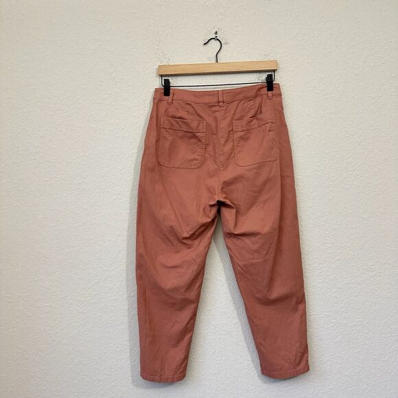 EILEEN FISHER Cotton Hemp Stretch Straight Pants Chino Washed Red - Picture 5 of 12